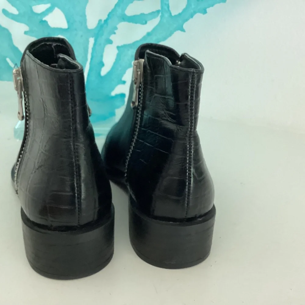 Steven By Steven Madden Womens Hickory Black Leather Chelsea Bootie Sz 7.5M $75